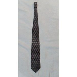 Dani Moda Maschile Mens Necktie Gold & Black Geometric 60"x4" 100% Silk Handmade